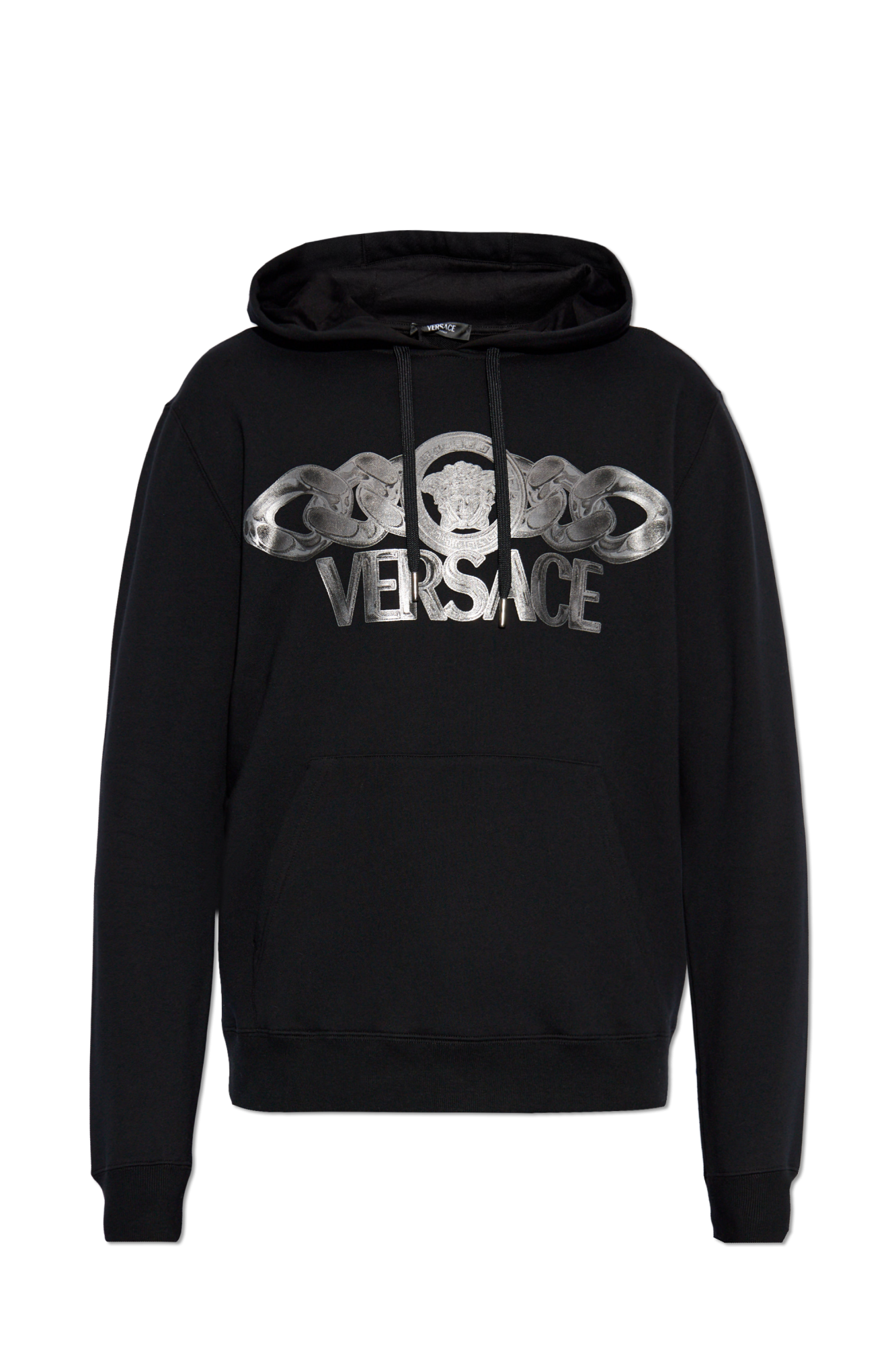 【関税&送料込】Versace Sweatshirt With Logo Versace Sweatshirt Black Mens Versace